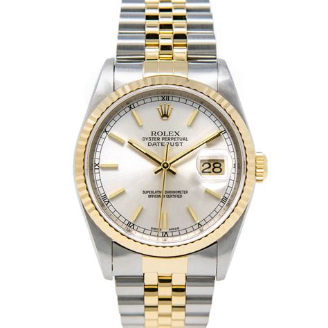 rolex silver and gold|rolex datejust silver dial 36mm.